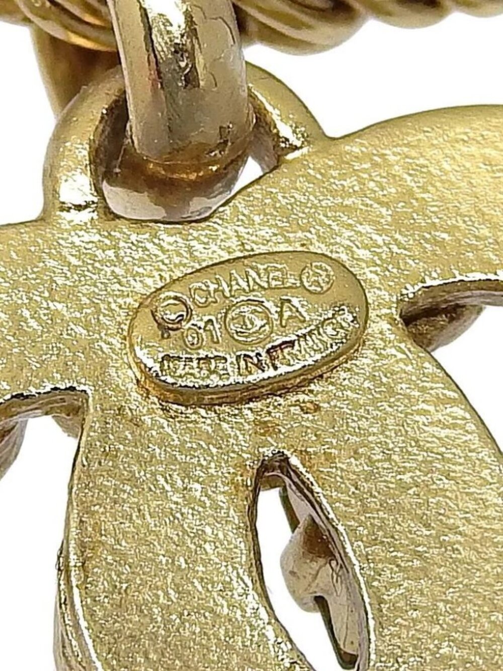CHANEL Gripoa Necklace COCO Mark Plated Gold/Rhinestone 31g Women - Picture 5 of 6